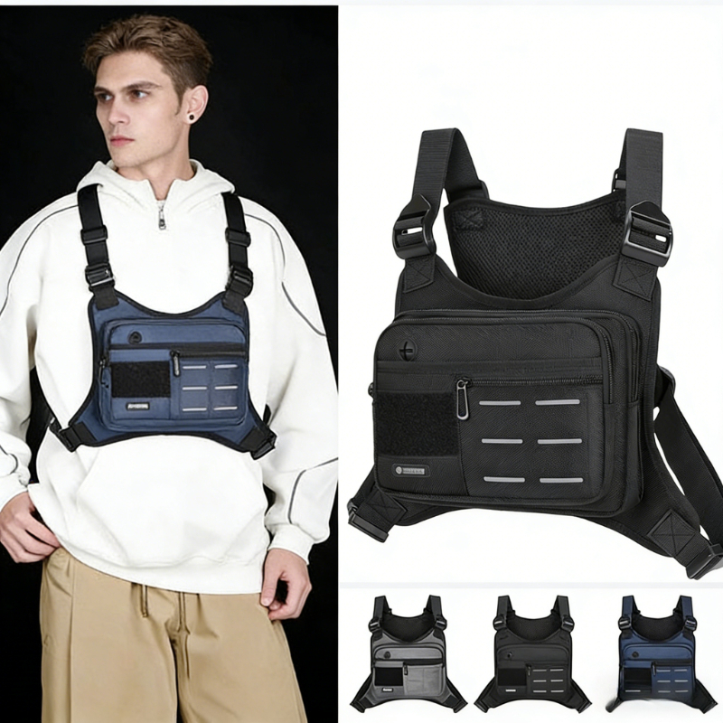 Cycling Gear Tote - Men's Tactical Chest Rig Bag Waterproof