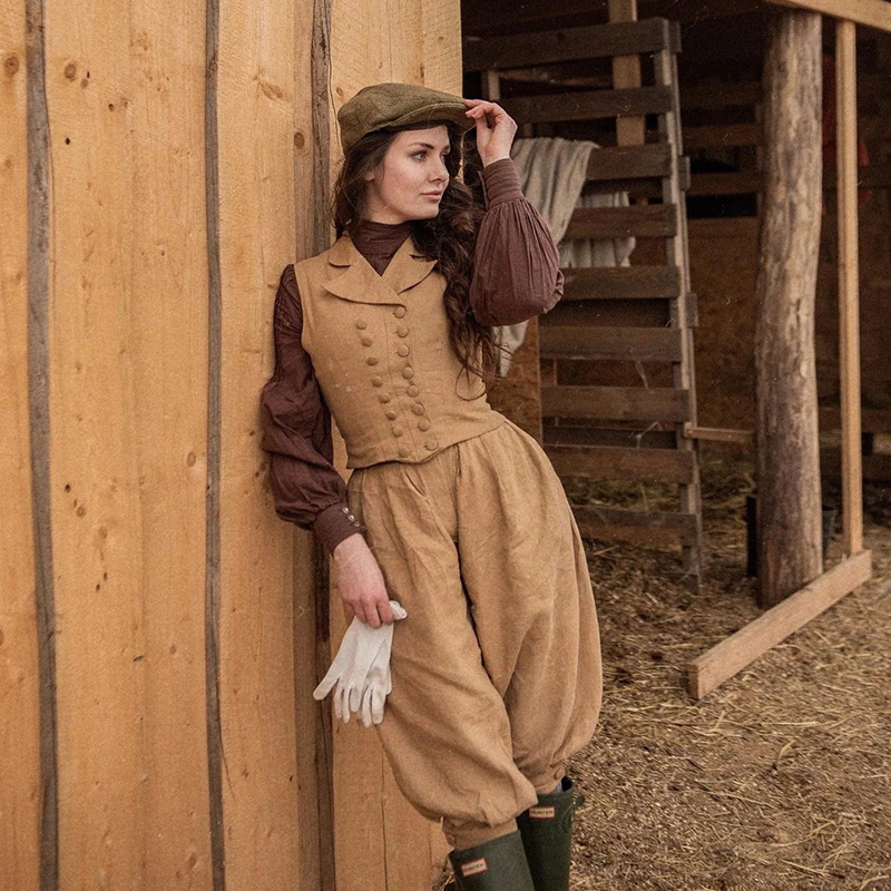 Cycling Gear Vest - Custom Made Vintage Historical Linen Bloomers