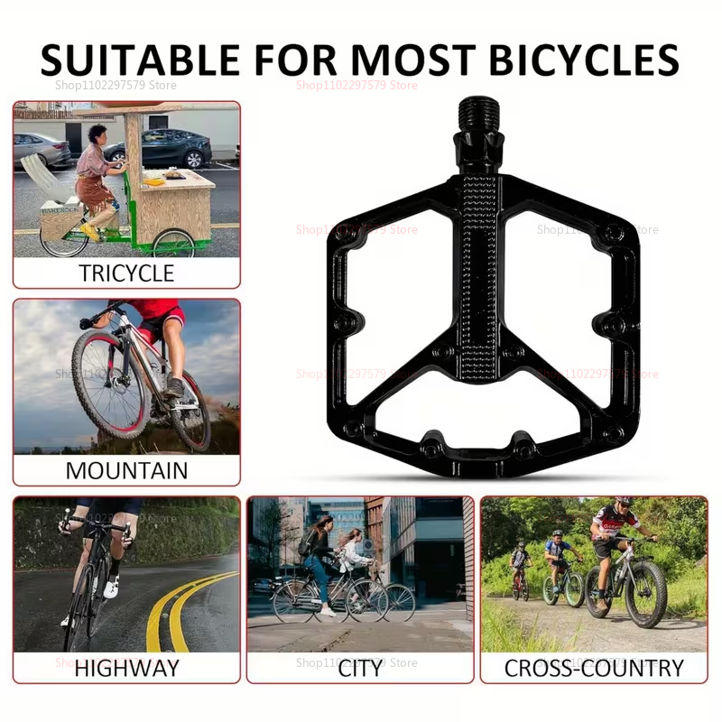 Cycling Gear For Commuting - Lightweight Anti-slip Bicycle Pedals Dual DU