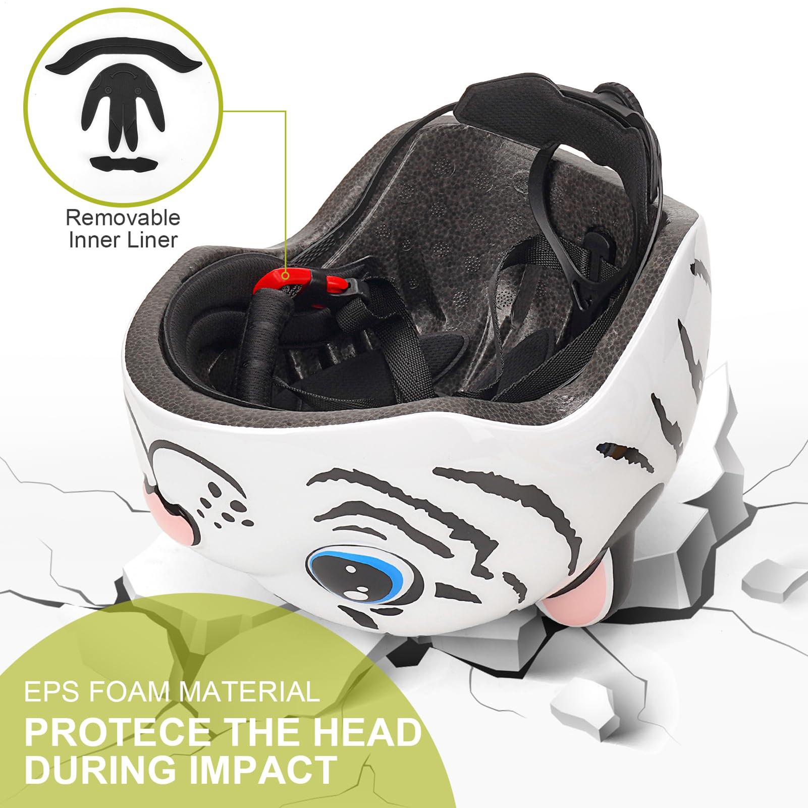 Cycling Gear For Commuting - Kids Helmet Tiger Pattern Adjustable Safety