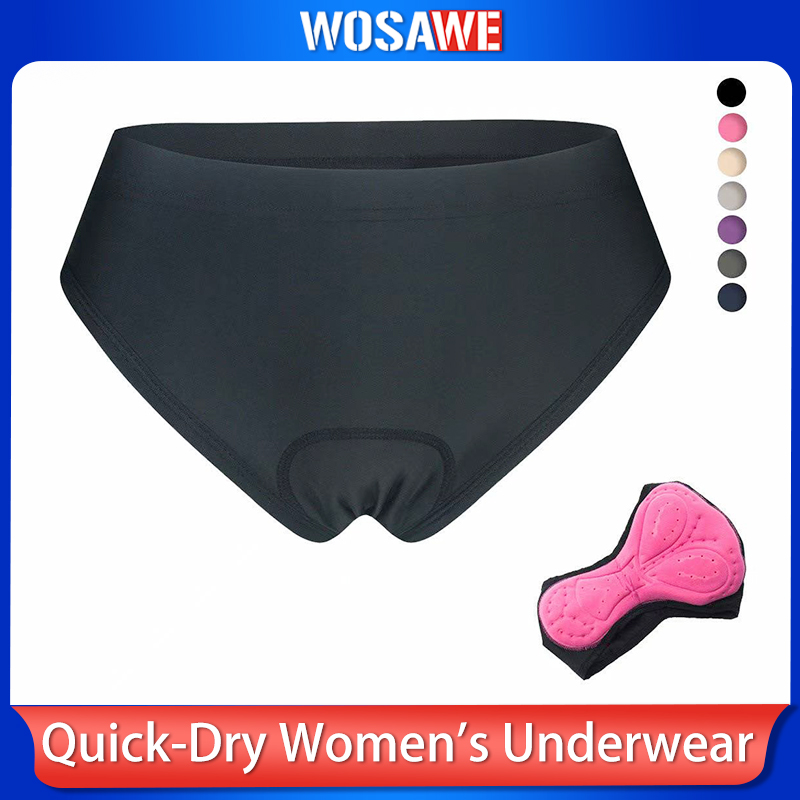 Padded Cycling Shorts - WOSAWE Women Cycling Underwear 3D Gel