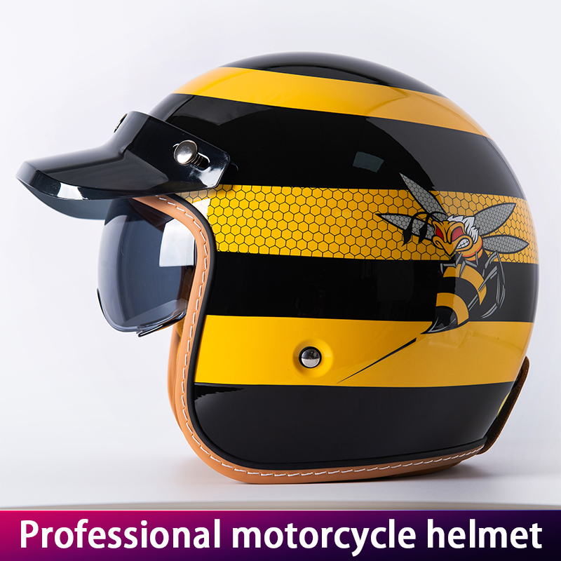 New Retro Motorcycle Helmet Ye – Yellow Cycling Gear Bewertung und Preis