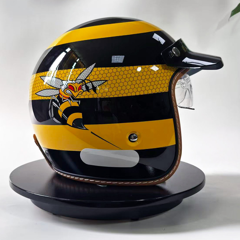 New Retro Motorcycle Helmet Ye – Yellow Cycling Gear Bewertung und Preis